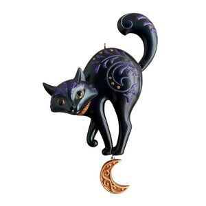 Hallmark Keepsake 2019 Bewitching Black Cat Moon Halloween Whimsigoth Ornament